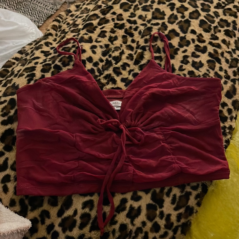 urban outfitters mesh crop tank top